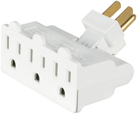 Eaton Wiring Devices 1192W-SP Outlet Tap, 2 -Pole, 15 A, 125 V, 3 -Outlet, NEMA: NEMA 5-15R, White