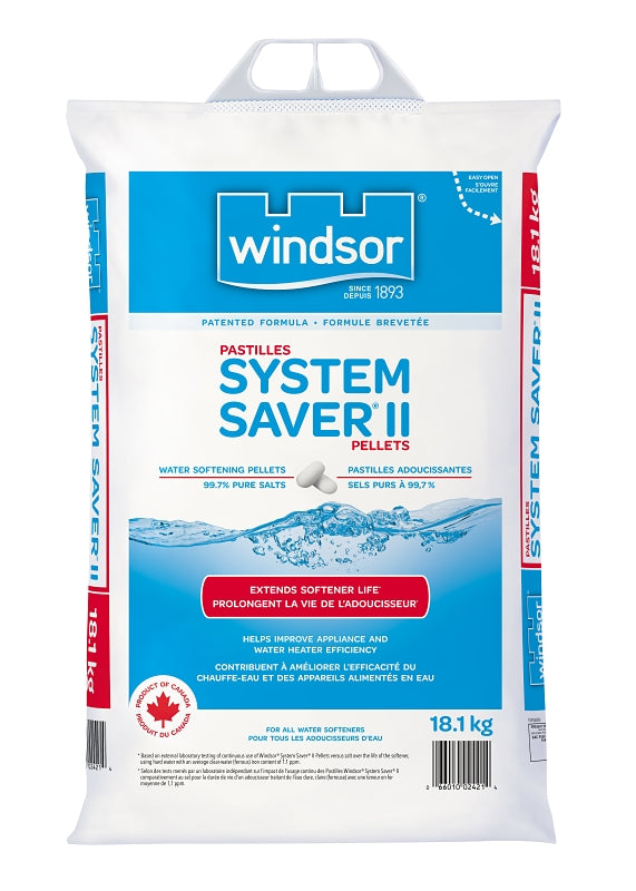 Windsor Windsor System Saver II 2421 Water Softening Salt, 18.1 kg Bag, Pellets