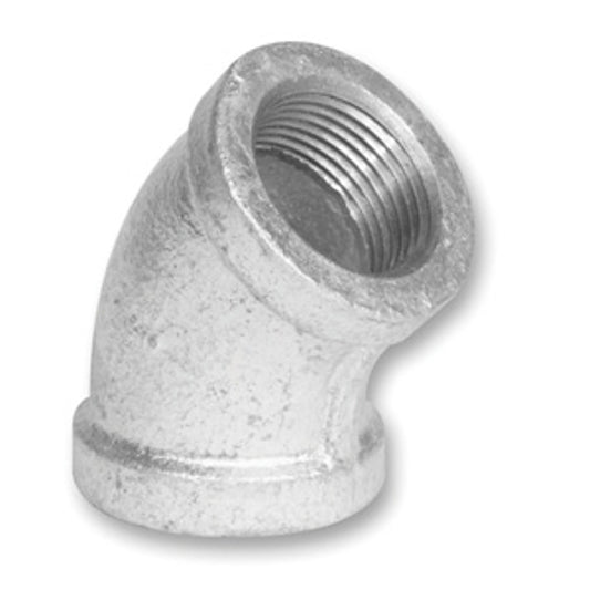 aqua-dynamic 5510-201 Pipe Elbow, 1/4 in, FPT, 45 deg Angle, Malleable Iron, 150 psi Pressure