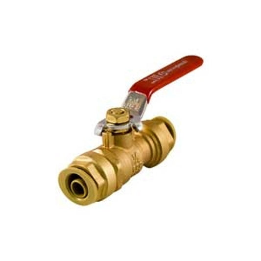 aqua-dynamic 1107-924 Ball Valve, 3/4 in Connection, Push-Fit, 200 psi Pressure, Brass Body