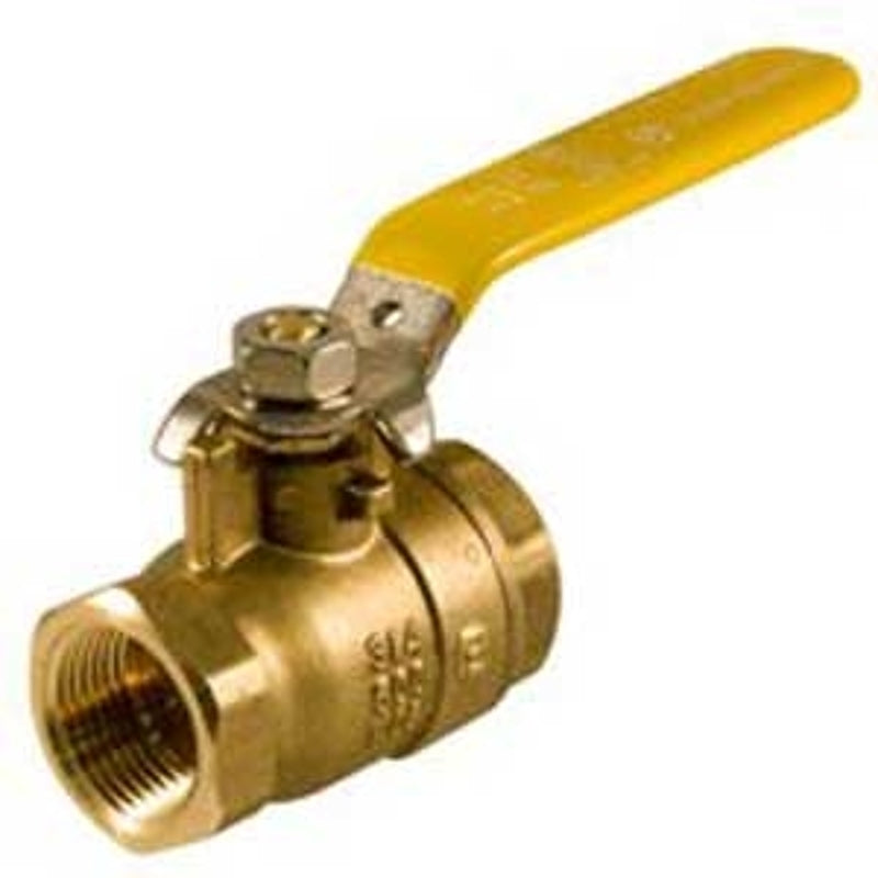 aqua-dynamic 1107-824 Gas Ball Valve, 3/4 in Connection, Threaded, 600 psi Pressure, Brass Body