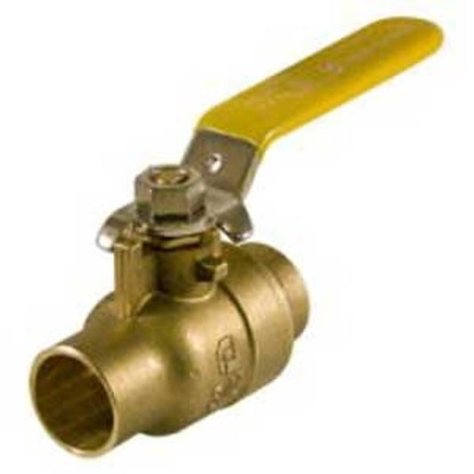 aqua-dynamic 1107-843 Gas Ball Valve, 1/2 in Connection, Solder, 600 psi Pressure, Brass Body