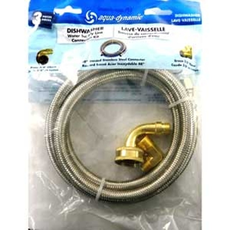 aqua-dynamic 3241-600 Dishwasher Hose Kit, 60 in L, Stainless Steel