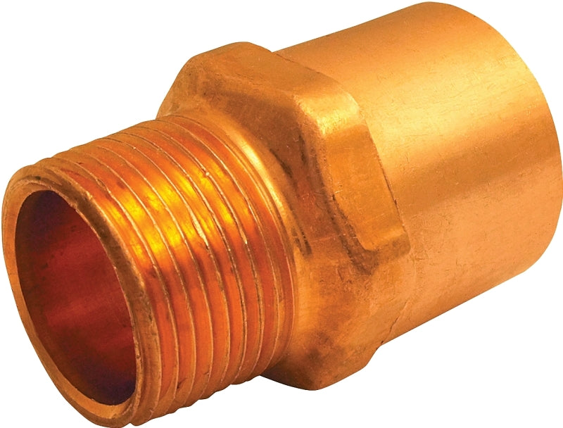 aqua-dynamic 9001-032 Pipe Adapter, 1/2 x 3/8 in, Sweat x Male, Copper