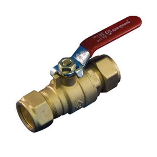 aqua-dynamic 1197-024 Ball Valve, 3/4 in Connection, Compression, 600 psi Pressure, Brass Body