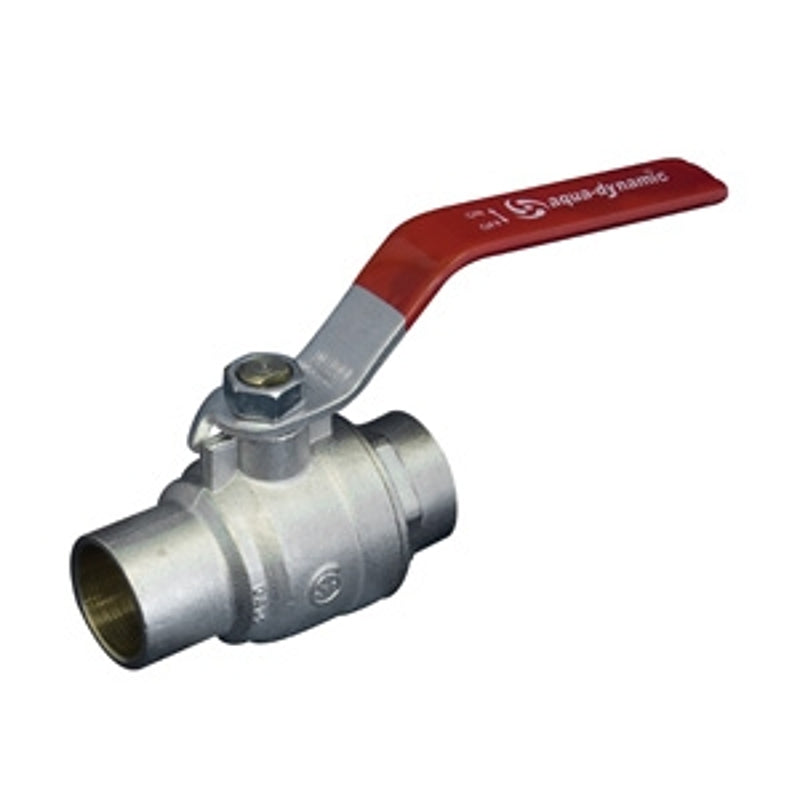 aqua-dynamic 1197-504 Ball Valve, 3/4 in Connection, Solder, 600 psi Pressure, Brass Body