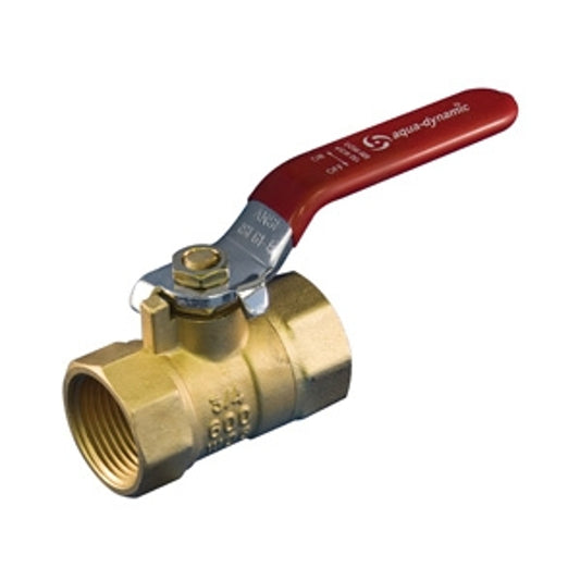 aqua-dynamic 1197-905 Ball Valve, 1 in Connection, Threaded, 600 psi Pressure, Brass Body