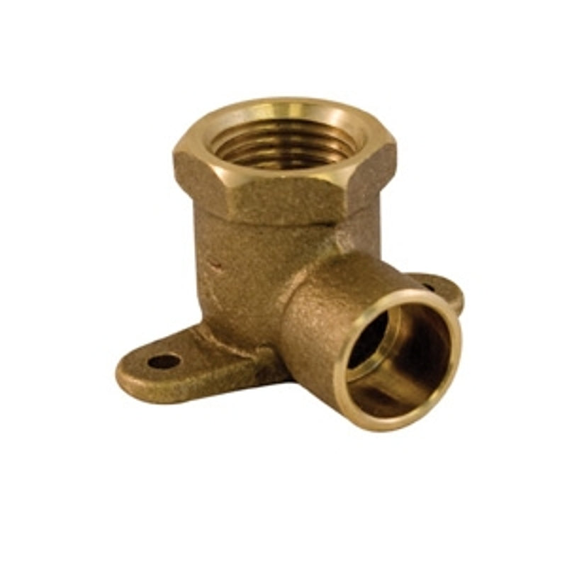 aqua-dynamic 9940-030 Drop Ear Pipe Elbow, 1/2 in, FIP x Solder, 90 deg Angle, Brass