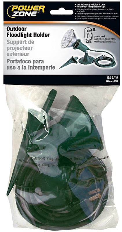 PowerZone ORFL10506 Flood Light Kit, Plastic, Green, For: Outdoor