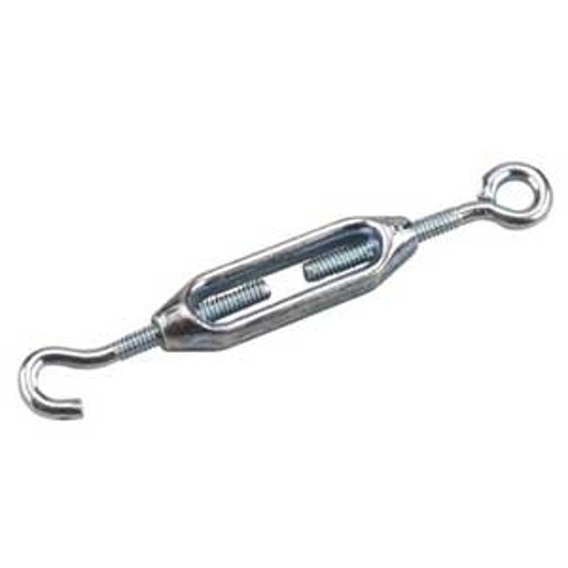 Onward 2024XB Turnbuckle, 88 lb Working Load, Hook, Eye, 1/4 in Dia x 7 5/8 in L Take-Up, Steel