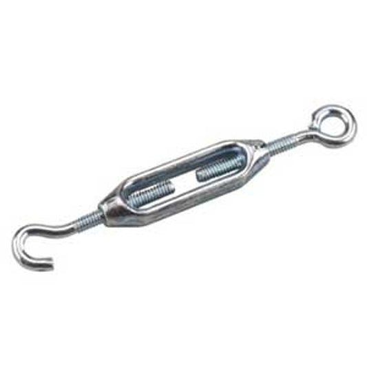 Onward 2024XB Turnbuckle, 88 lb Working Load, Hook, Eye, 1/4 in Dia x 7 5/8 in L Take-Up, Steel