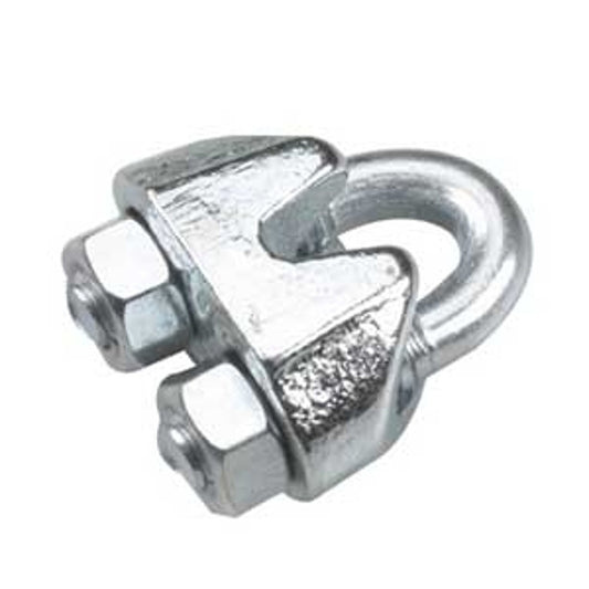 Onward 3021XB Wire Rope Clamp, 1/8 in Dia Cable, 14 mm L, Steel, Zinc