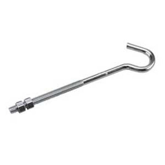 Onward 2187XB Clothesline Hook with Nut, 135 lb, 8-1/4 in L, Metal, Zinc