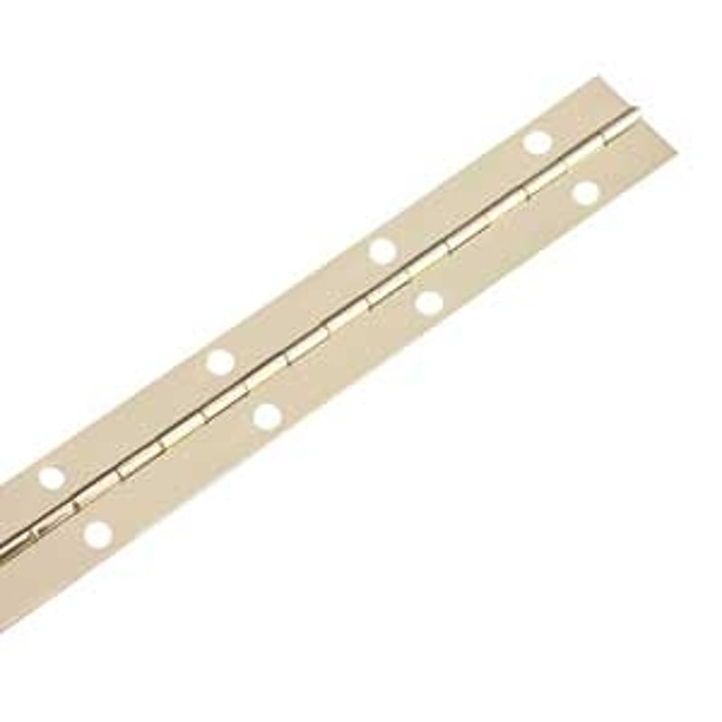 Onward 895BB Piano Hinge, 72 in H Frame Leaf, 0.03 in Thick Frame Leaf, Steel, Brass, Fixed Pin