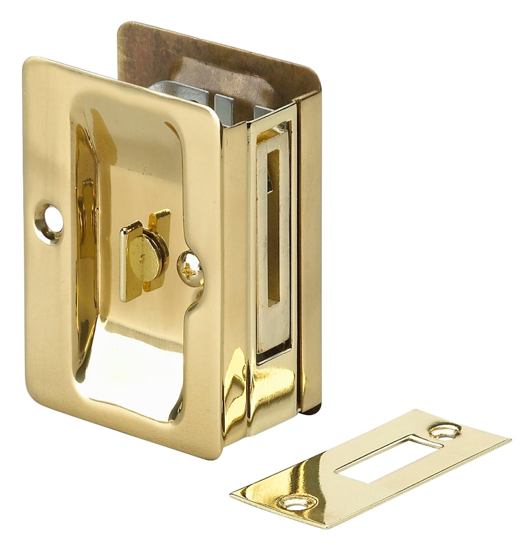 Onward 1701BPSR Pocket Door Pull, Steel, Brass, 1-1/4 to 1-1/2 in Thick Door