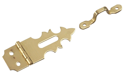 Richelieu 340SBR Ornamental Hasp, 1-7/8 in W, Solid Brass