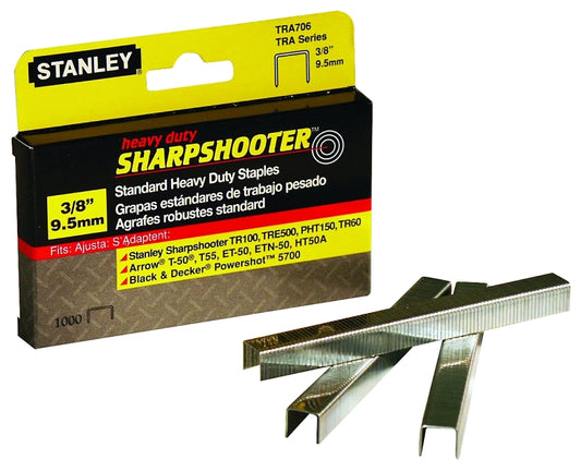 Stanley TRA706-5C Staple, 27/64 in W Crown, 3/8 in L Leg, Galvanized