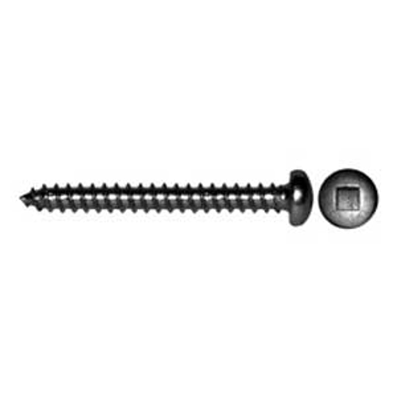 Reliable PKAZ61MR Screw, #6-18 Thread, 1.097 in L, Full Thread, Pan Head, Square Drive, Type A Point, Steel, Zinc