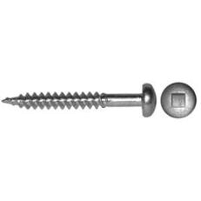 Reliable PKWSB81MR Screw, #8 Thread, 1 in L, Coarse Thread, Pan Head, Square Drive, Regular Point, Brass, Brass