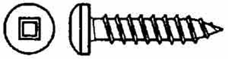 Reliable PKWZ8212MR Screw, #8-15 Thread, 2-1/2 in L, Partial, Twin Lead Thread, Pan Head, Square Drive, Regular Point