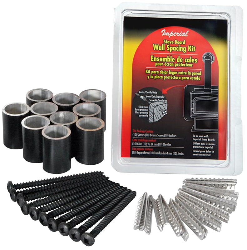 Imperial BM0134-A Wall Shield Spacing Kit, Plastic, Black