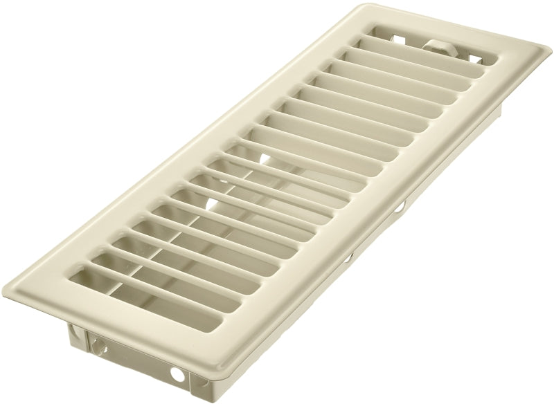 Imperial RG0220 Floor Register, 10 in L, 3 in W, Steel, Almond