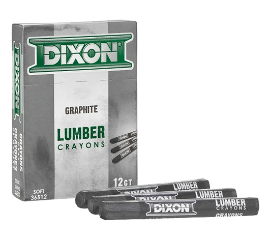 Dixon Ticonderoga 36512 Lumber Crayon, Soft Graphite, 1/2 in Dia, 4-1/2 in L