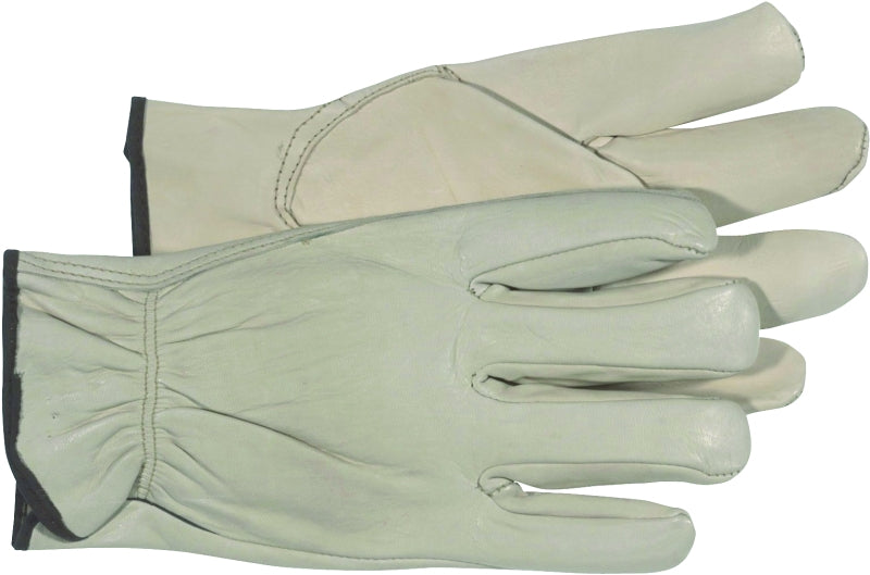 Boss 4068L Gloves, L, Keystone Thumb, Open, Shirred Elastic Back Cuff, Leather, Natural