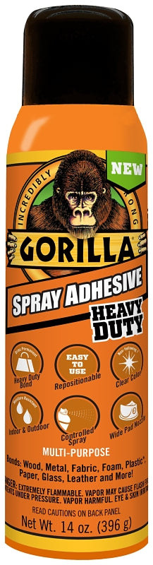 Gorilla 6341502 Spray Adhesive, Clear, 14 oz Bottle