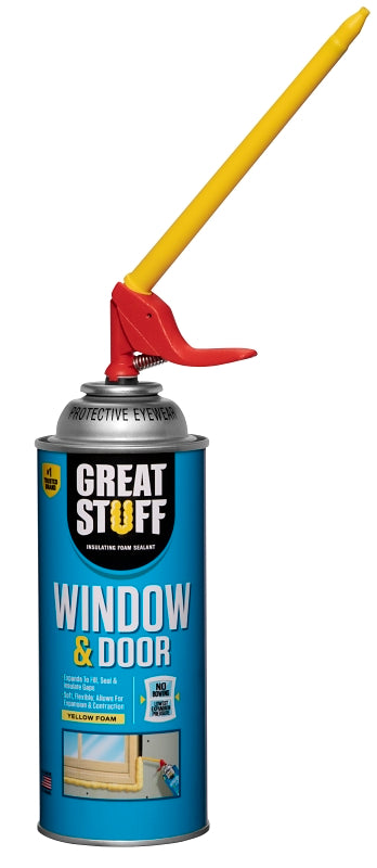 GREAT STUFF 99108863 Insulating Foam Sealant, Yellow, 8 hr Curing, 40 to 100 deg F, 12 oz Aerosol Can