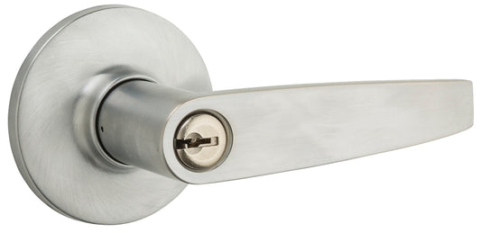 Weiser Safe Lock Winston Series 9SL50000-021 Entry Lever, Levers Lock, Satin Chrome, Residential, Universal Hand
