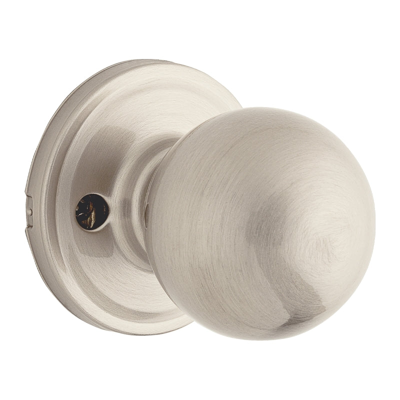 Weiser Huntington Series GA12 HT15 Dummy Door Knob, 2-1/8 in Dia Knob, Satin Nickel