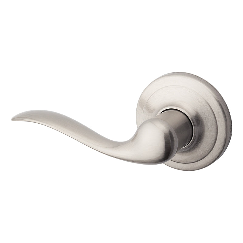 Weiser Toluca Series GLA12 TC15 MS LH Half Dummy Lock, Lever Handle, Satin Nickel, 2-3/8 to 2-3/4 in Backset
