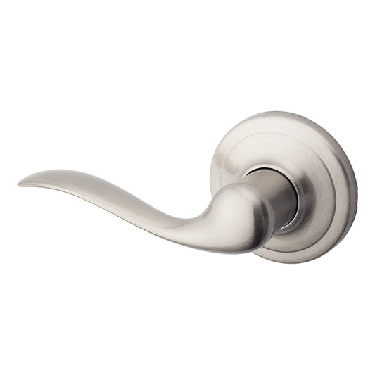 Weiser Toluca Series GLA12 TC15 MS LH Half Dummy Lock, Lever Handle, Satin Nickel, 2-3/8 to 2-3/4 in Backset