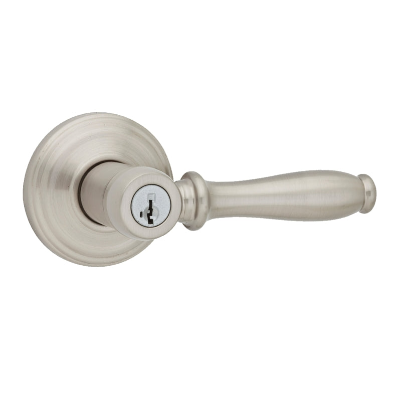 Weiser Collections Series 9GLA5350-090 Entry Door Lock, Lever Handle, Satin Nickel, KW Keyway, Residential, 2 Grade