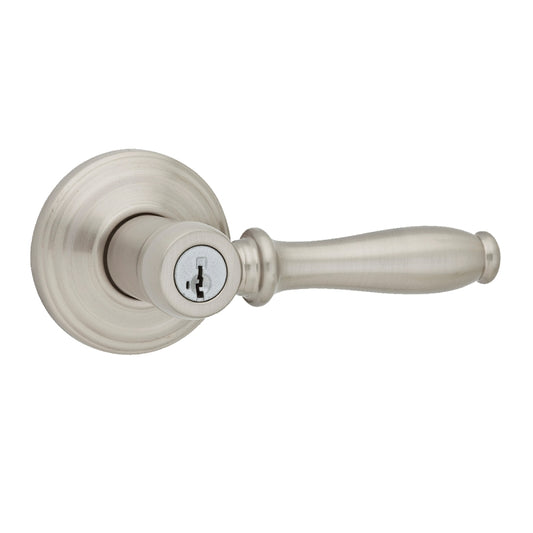 Weiser Collections Series 9GLA5350-090 Entry Door Lock, Lever Handle, Satin Nickel, KW Keyway, Residential, 2 Grade
