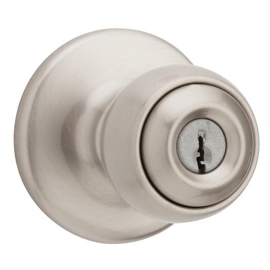 Weiser Yukon Series GAC531 Y15 SMT MS Entry Door Knob, 1-7/8 in Dia Knob, Satin Nickel
