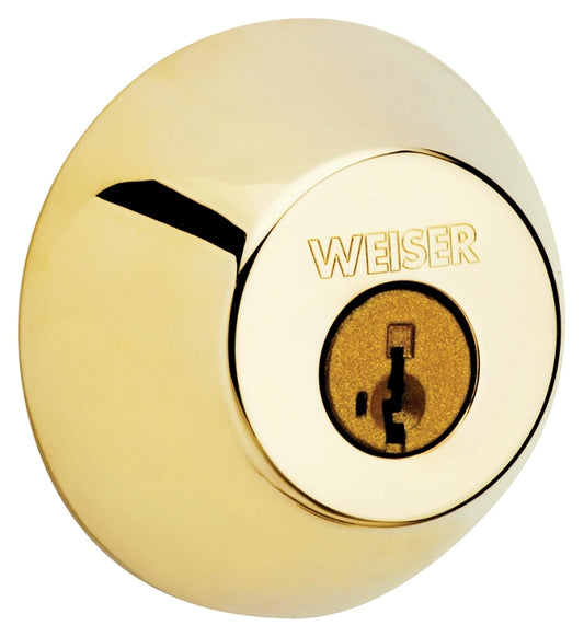 Weiser Welcome Home Series 9GD94710-091 Deadbolt, 2 Grade, Keyed Entry Key, Brass, 2-3/8, 2-3/4 in Backset