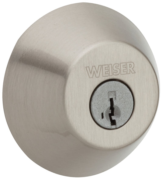 Weiser 9GD94710-095/087 Deadbolt, 2 Grade, Satin Nickel, 2-3/8 to 2-3/4 in Backset, 1-3/8 to 1-3/4 in Thick Door