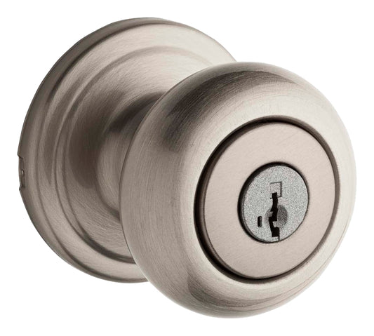 Weiser Troy Series GA531 T15 SMT MS Entry Door Knob, 2-1/16 in Dia Knob, Satin Nickel