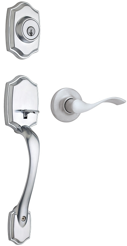 Weiser Brentwood x Belmont Series GLC9471BDH/BLM26D Single-Lock Handleset, 3 Grade, Keyed Key, Satin Chrome, K Keyway