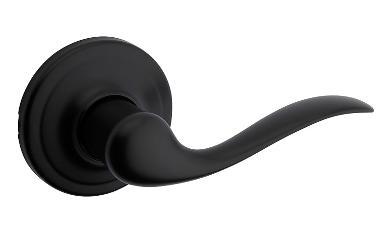 Weiser 9GLA1010-118 Passage Door Lockset, Lever Handle, Matte Black, 2-3/8 to 2-3/4 in Backset, 2-1/4 in Strike