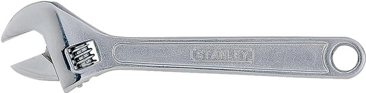 Stanley 87-471 Adjustable Wrench, 10 in OAL, 1-2/11 in Jaw, Steel, Chrome, Plain-Grip Handle