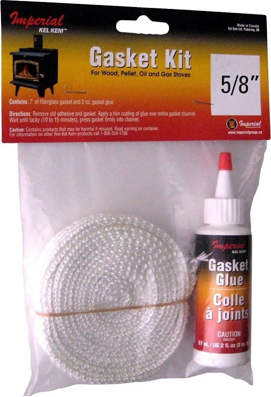 Imperial KK0142 Gasket Tape Kit, 7 ft L, 5/8 in W, Fiberglass