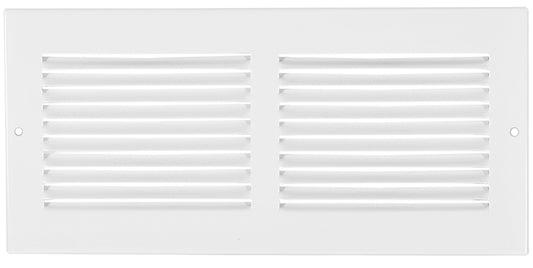 Imperial RG0418 Return Air Sidewall Grille, 14 in L, 6 in W, Steel, White, Painted/Powder-Coated