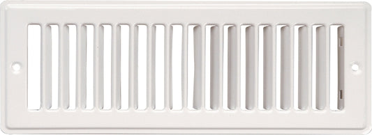 Imperial RG1280A Toe Space Grille, 4 in L, 10 in W, Steel, White