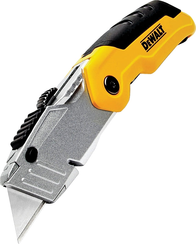 DeWALT DWHT10035L Utility Knife, 2-1/2 in L Blade, Stainless Steel Blade, Long Handle, Black/Yellow/Silver Handle