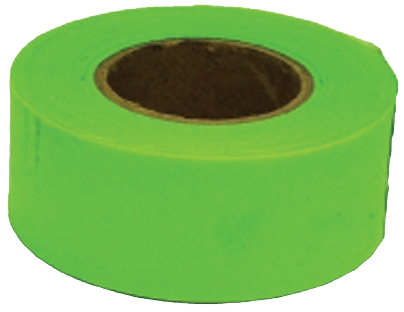 CH Hanson 17001 Flagging Tape, 150 ft L, 1-3/16 in W, Fluorescent Lime, PVC