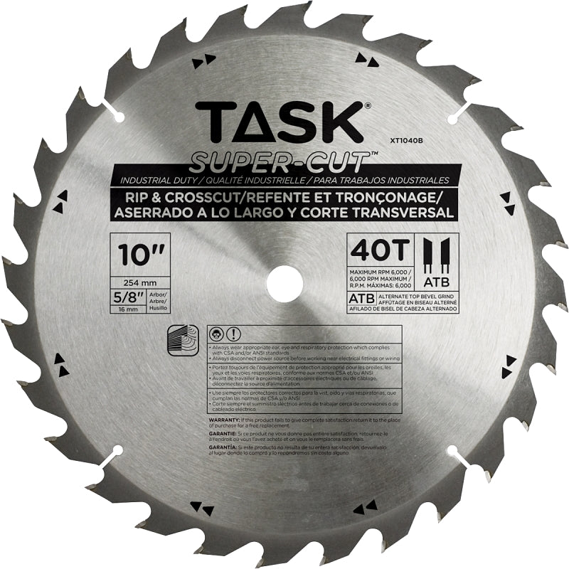 Task Supercut Xt1040b Ripping And Cross Cutting Saw Blade 10 In Dia