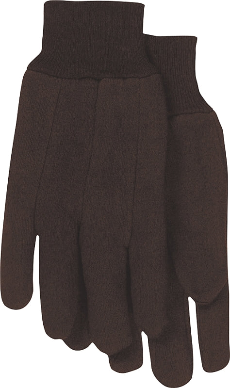 Boss 4020-6 Protective Gloves, L, Straight Thumb, Clute-Cut, Knit Wrist Cuff, Polyester, Brown